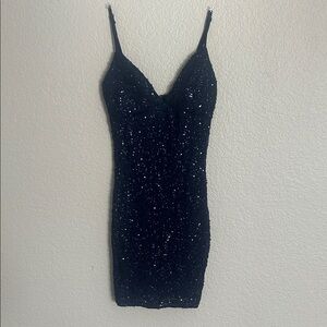 Windsor Black Glitter Mini Dress